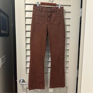 PAIGE Demi-Boot Cotton Trousers Pants Chocolate Brown 25